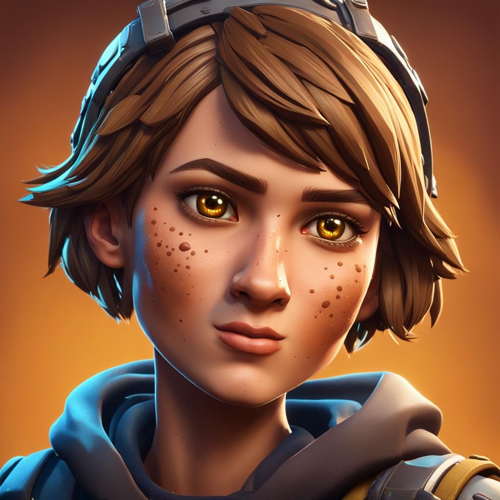 Young Woman in Fortnite Character Style