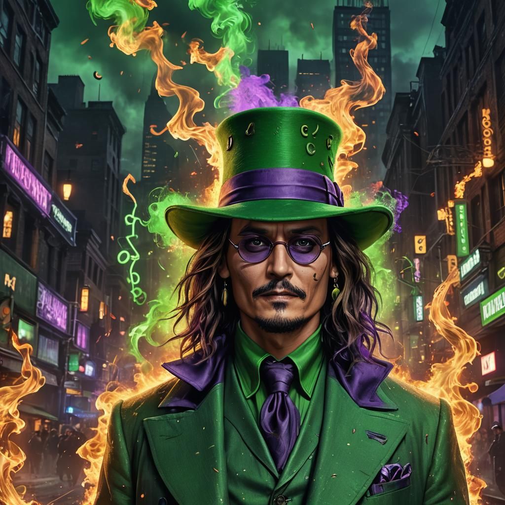 The Riddler in Gotham City as Digital Art
