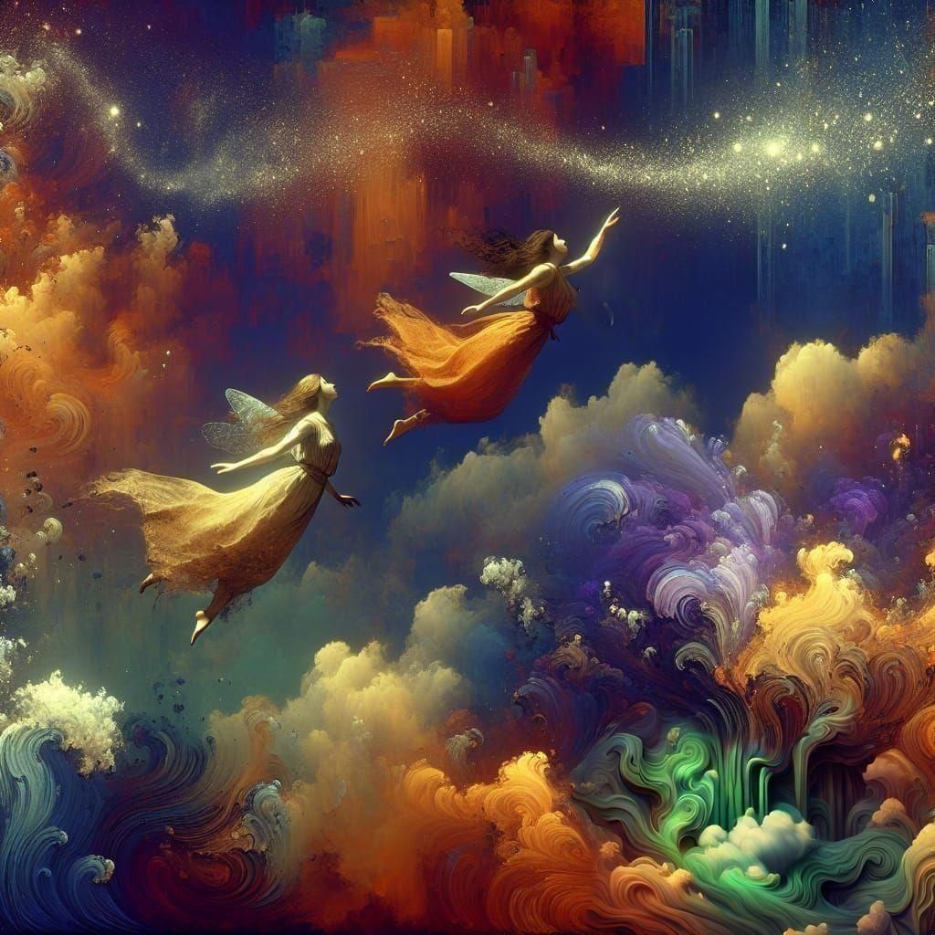 Fantastical Dark Blue Sky Concept Art