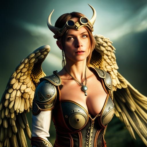 Steampunk Viking Goddess in Filigree Armor