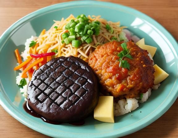 Colorful Food Display Generated by AI