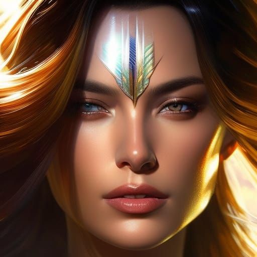 Water Light Portrait in Art Nouveau Style