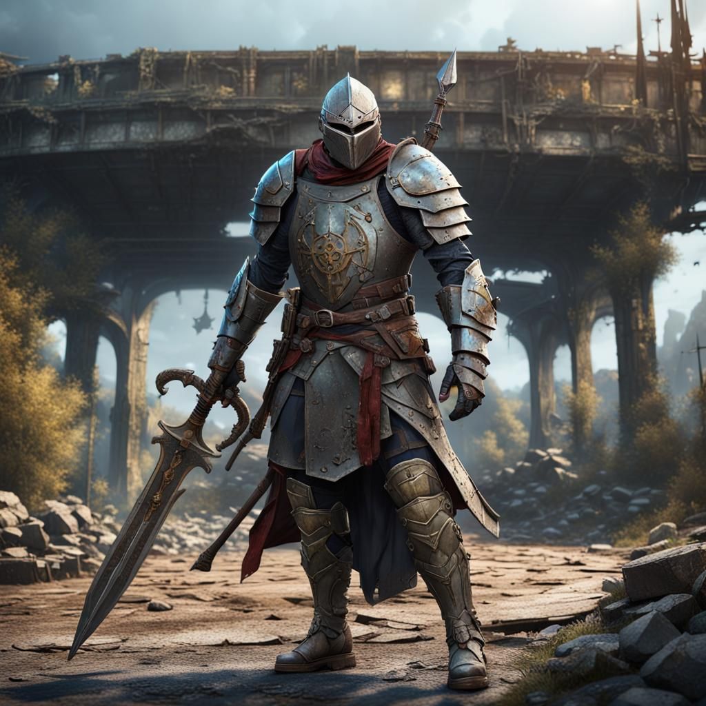 Armored Wasteland Warrior with Spear