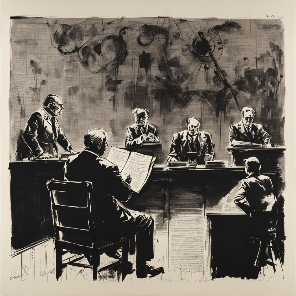 Assiduous Figure in Expressionist Charcoal Style