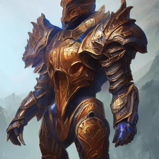 Gem-Powered Technological Armor Concept Art