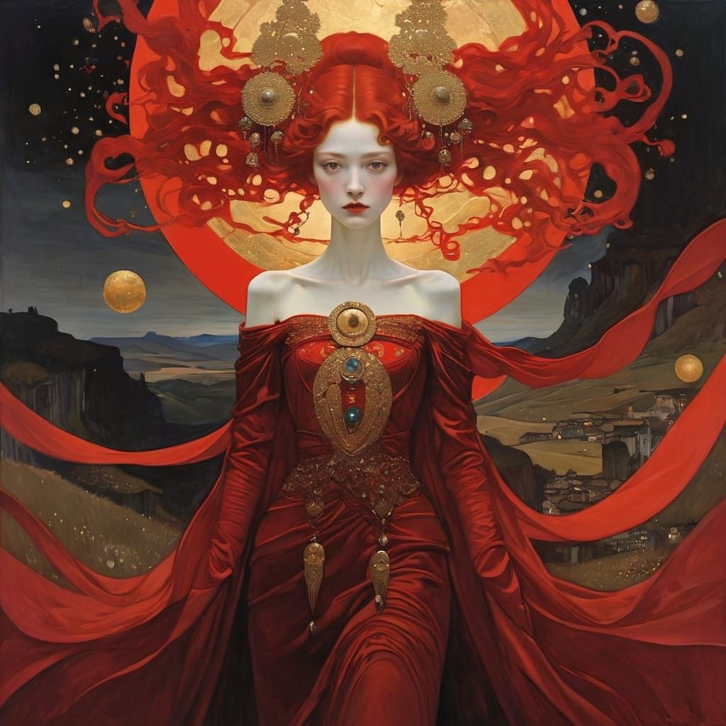 Striking Red Image in Symbolic Style