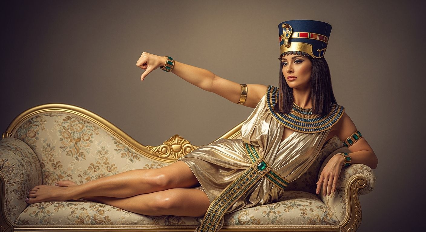 Egyptian Queen Lounging, Professional Photography Style