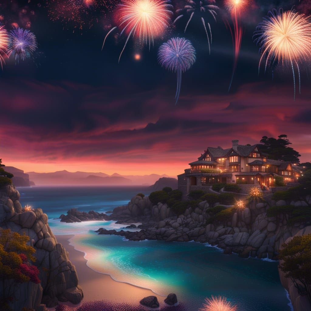 Carmel-by-the-Sea Fireworks Display: Fantasy Concept Art