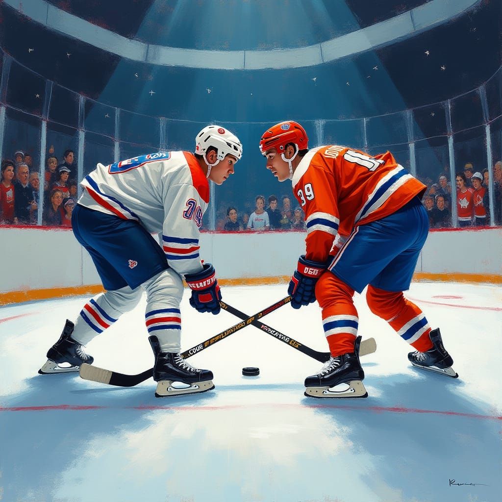 Hockey Legends Face-Off: A Vibrant, High-Energy Scene