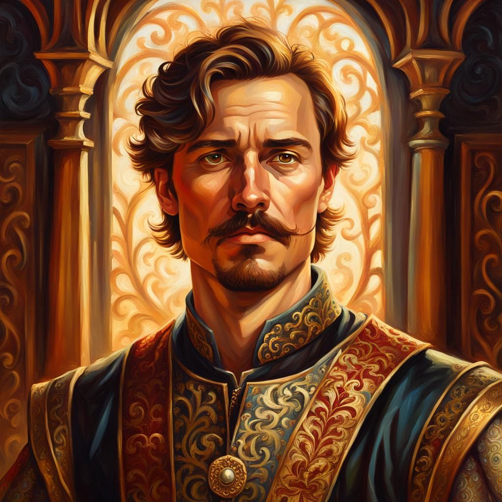 Regal Medieval Man Portrait in Renaissance Style