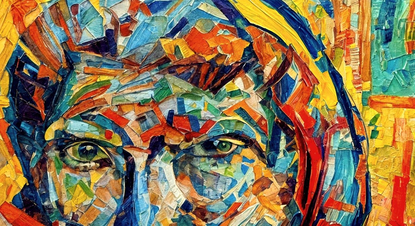 Dr. Strange in a Cube of Books, Neo-Impressionist Style