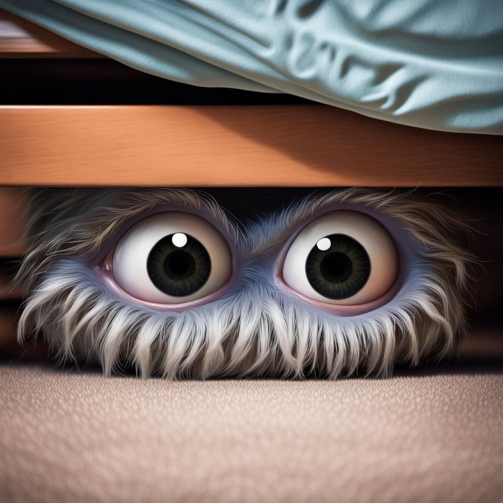 Shy Monster Peekaboo: Cuddly Creature Under Bed