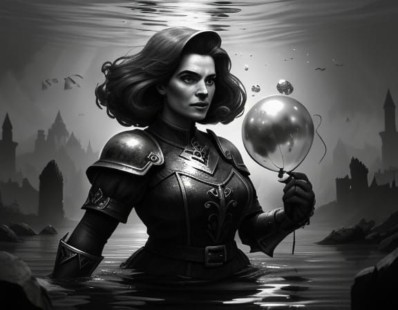 Goblin Cleric with Balloon in Pen and Sketch Style