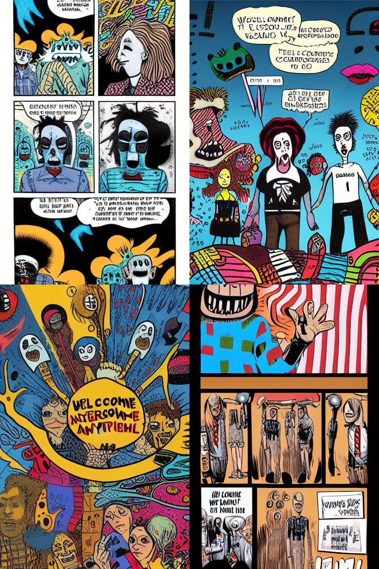 Surreal Nightmare in Art Brut Style