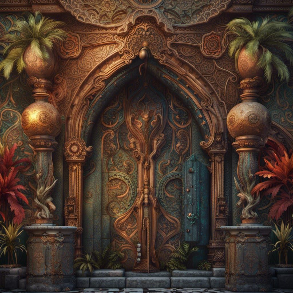 Detailed Boho Wall Art in Matte Painting Style
