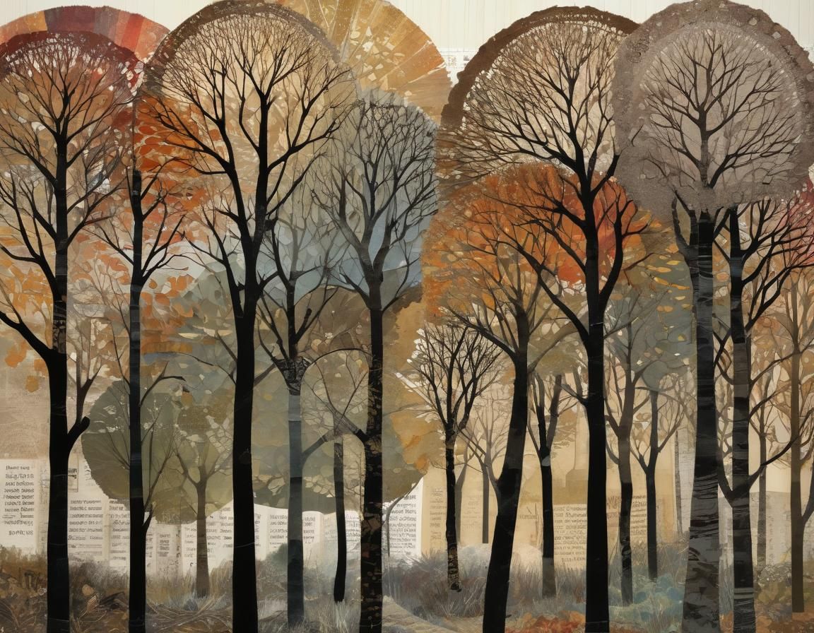 Autumn Landscape Collage Shines After the Rain