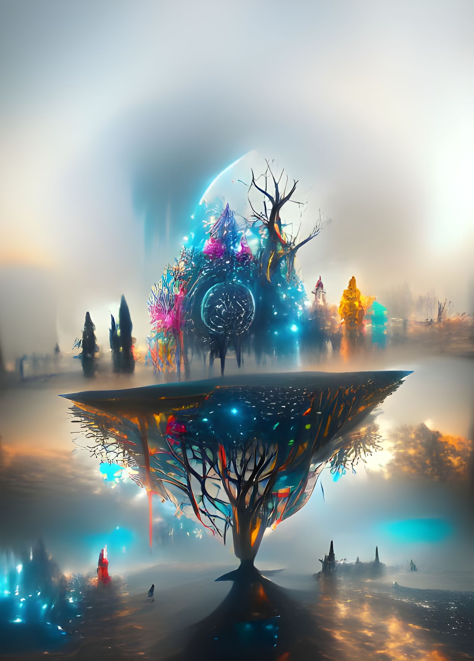 Magic Geometric Tree: Cosmic Digital Art
