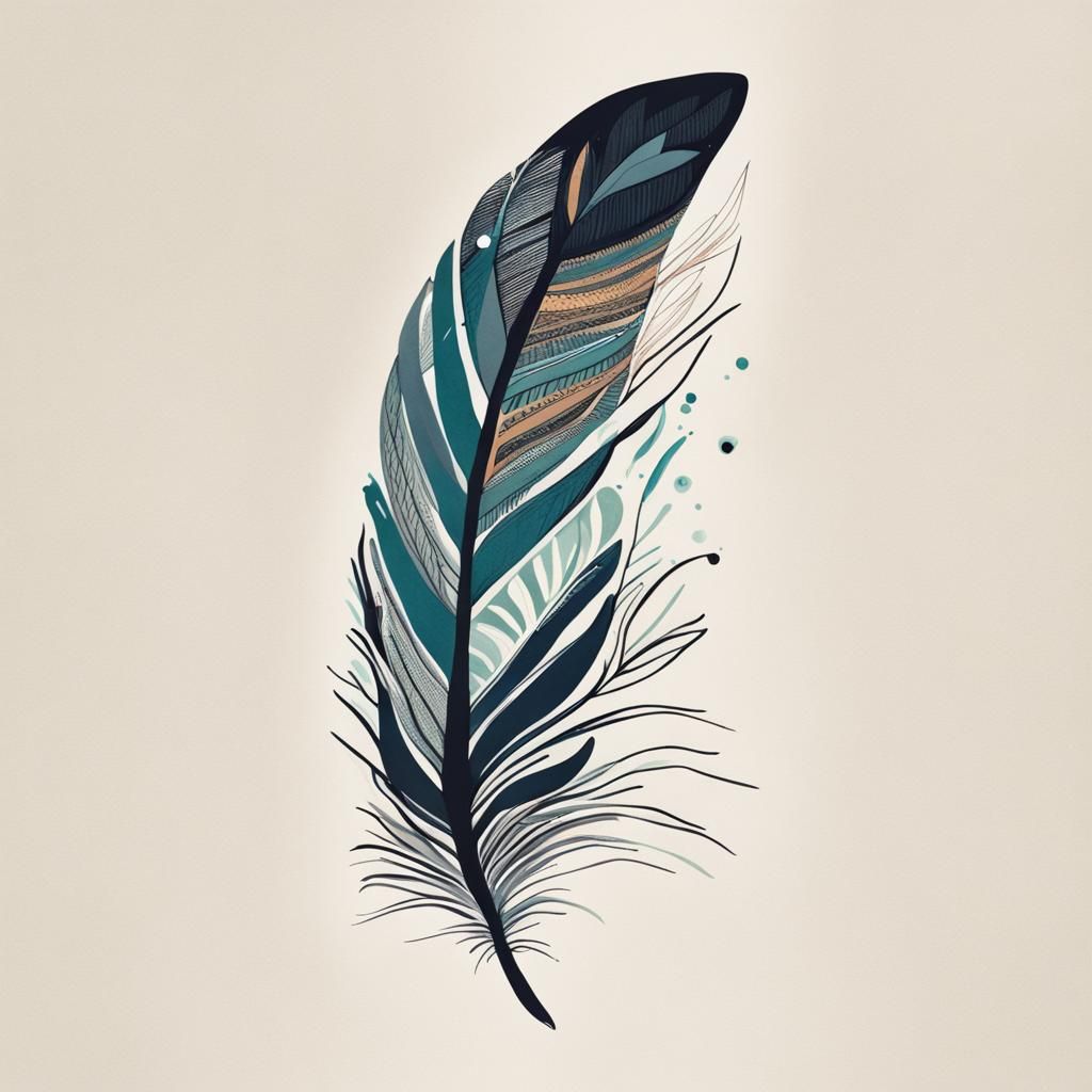 Feather Illustration in Digital Art Style