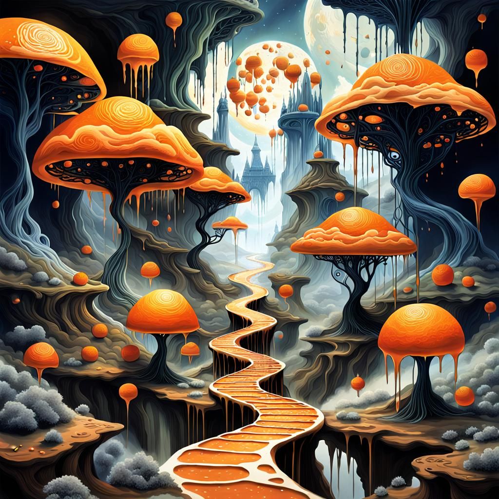 Ethereal Dreamscapes: A Surreal Winding Road