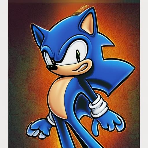 Sonic in Comic Book Art Style