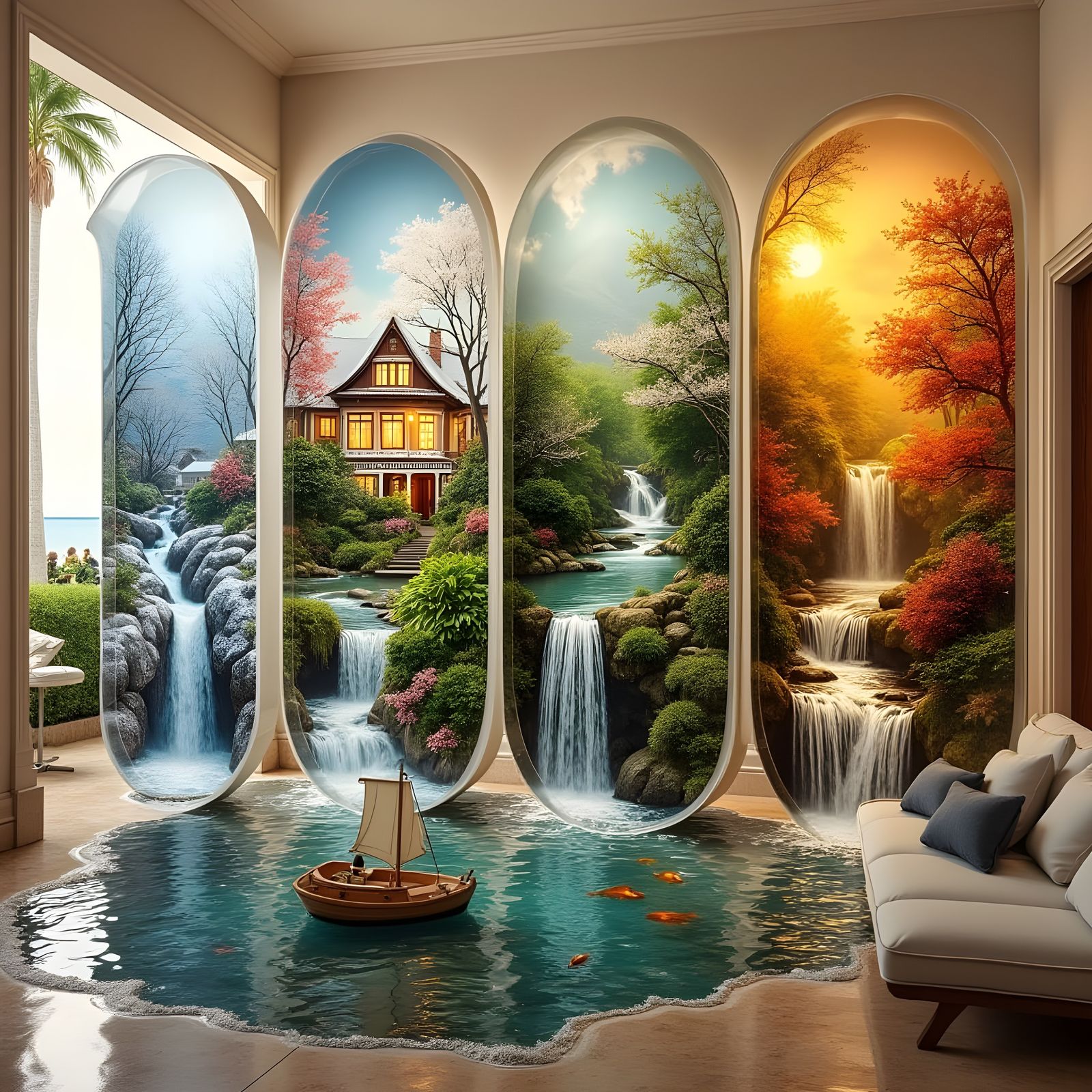 Seasonal Landscapes Inside Acrylic Numerals: Hyperrealistic ...