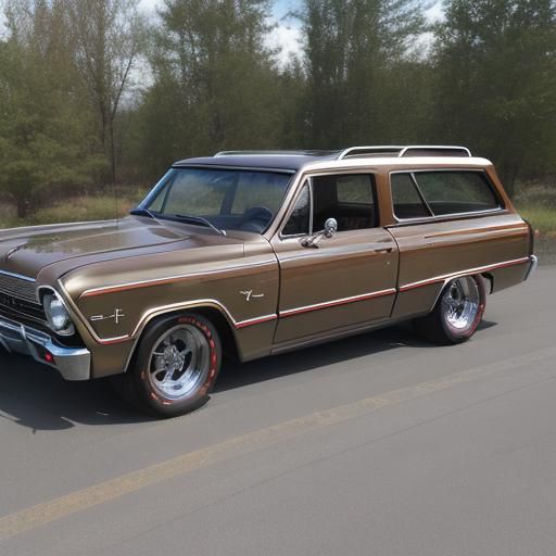 1968 Chevy Wagon with Plaid Panels