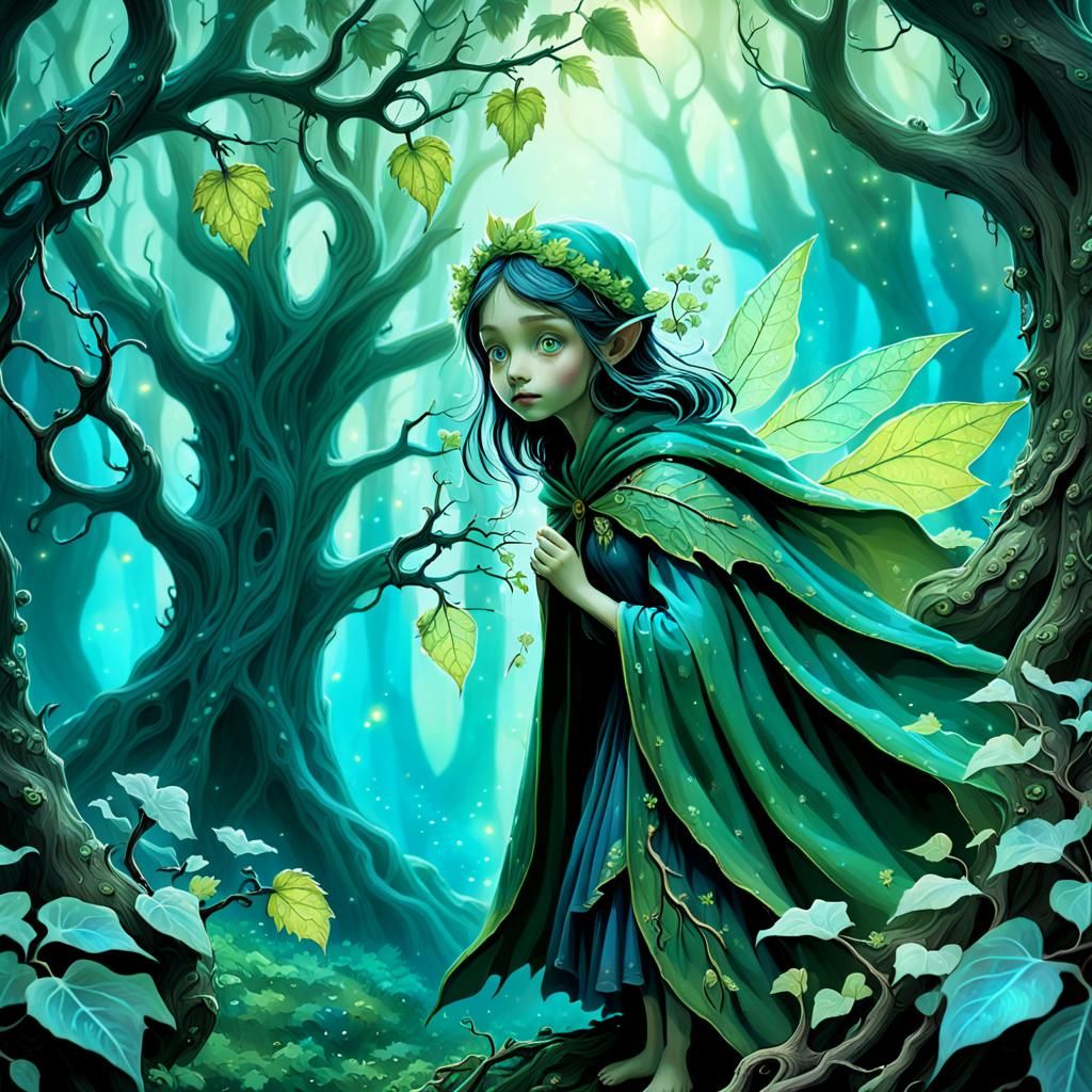Fairy Watching Traveler in Enchanted Forest