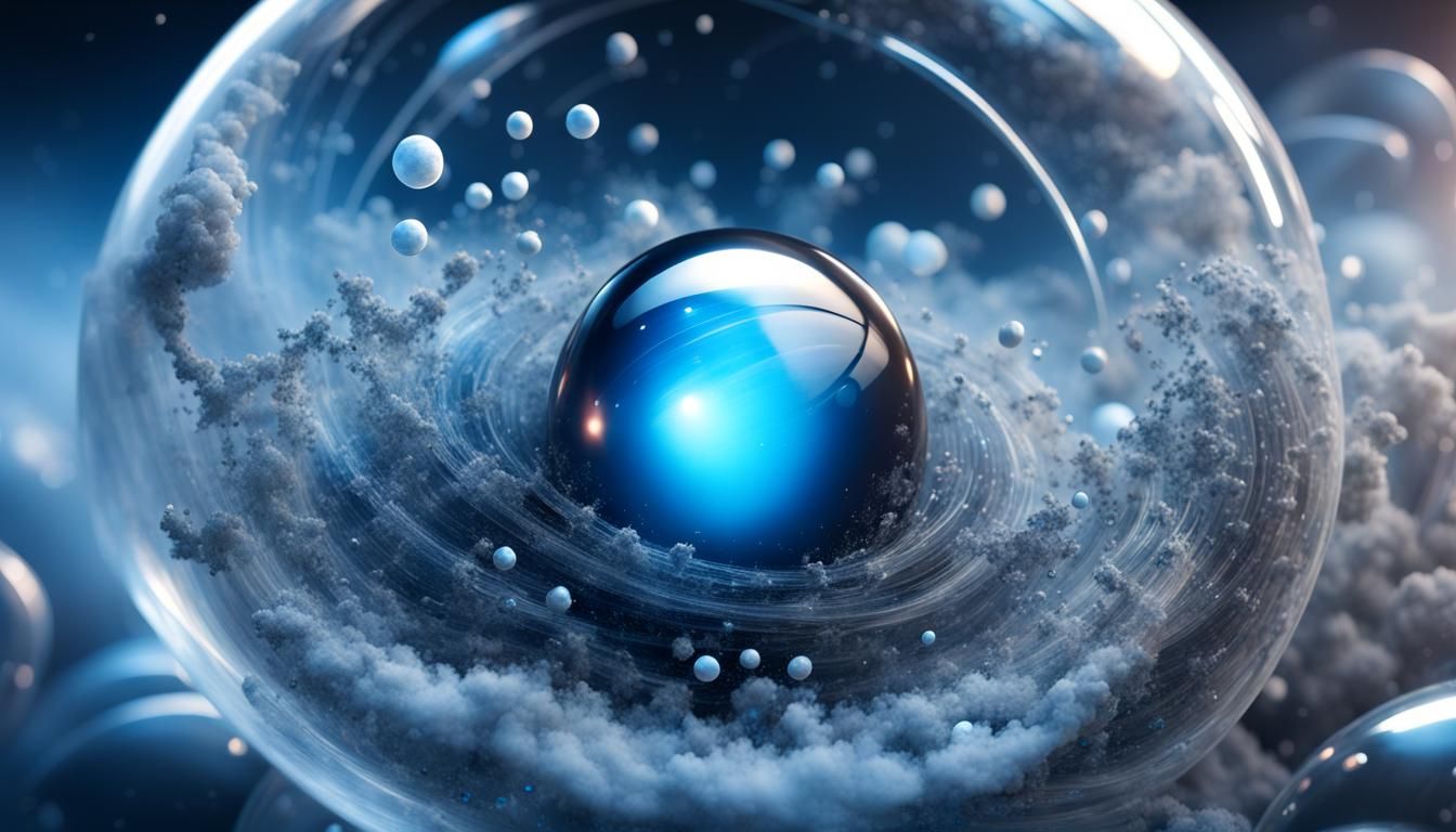 Sci-Fi Universe Simulation with Blue Moonstone Textures