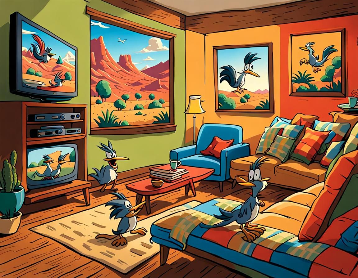 Roadrunner and Coyote TV Show in Cozy Room