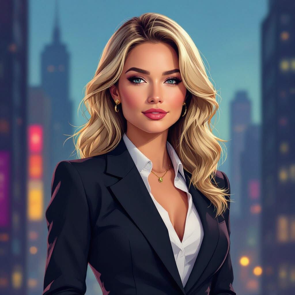 Jennifer Walters in Cityscape, Contemporary Illustration