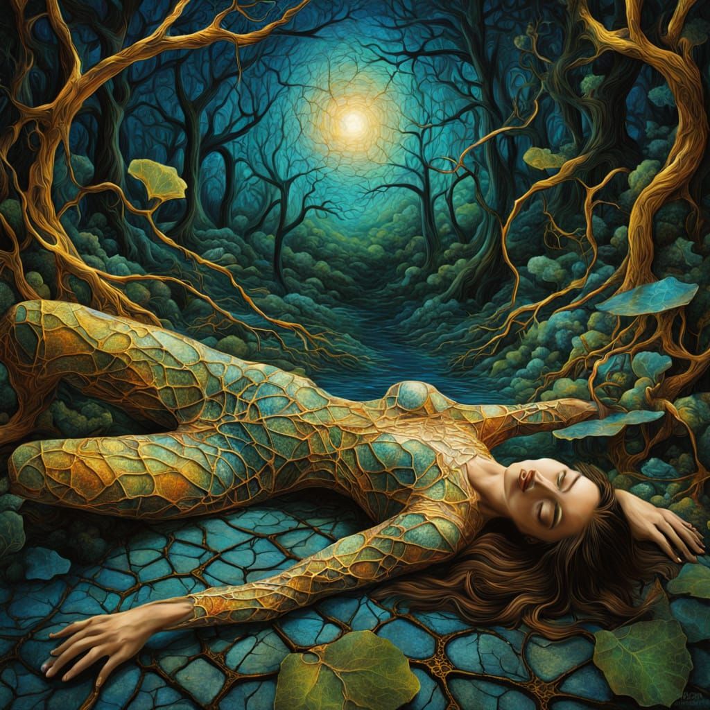 A Woman Surrenders to Nature's Harmony