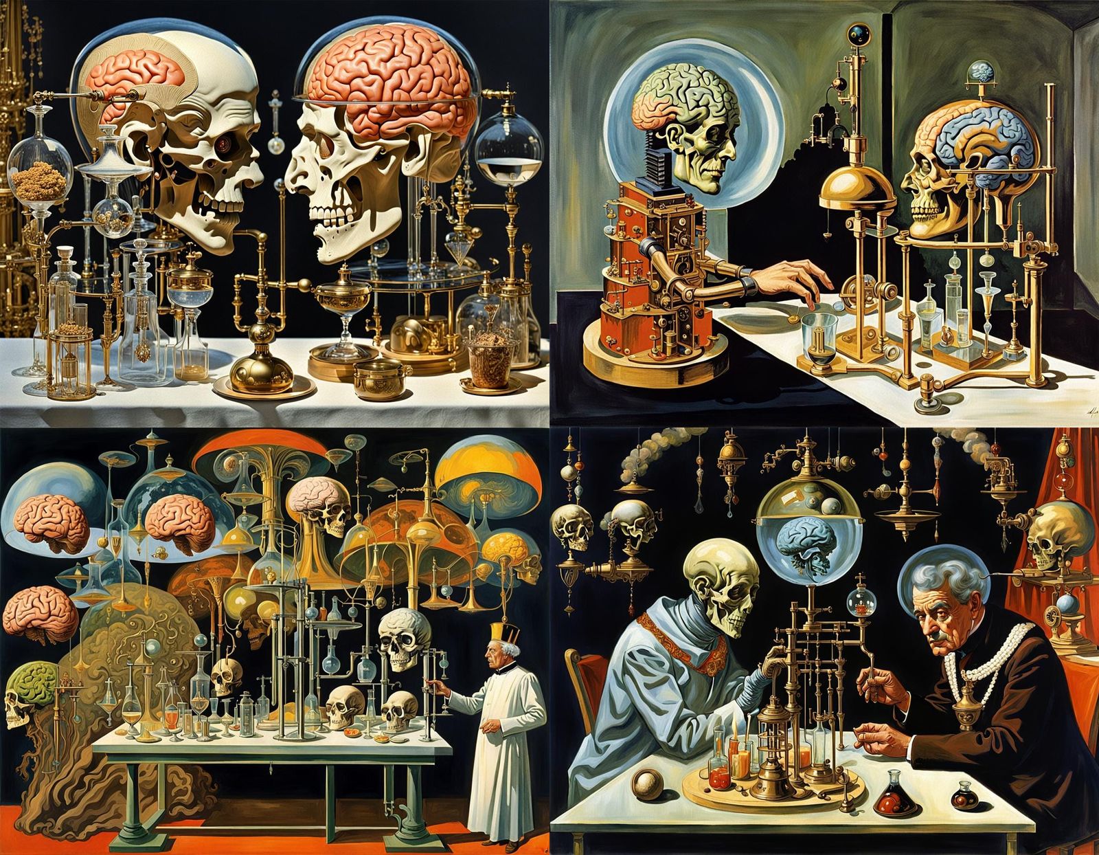 Surreal Brain Experiments Inspired by Alchemy