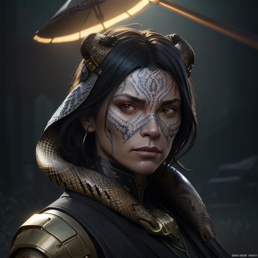 Snake cult female warrior