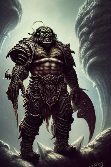 Orc Lord of the Asteroid Belt: Digital Art