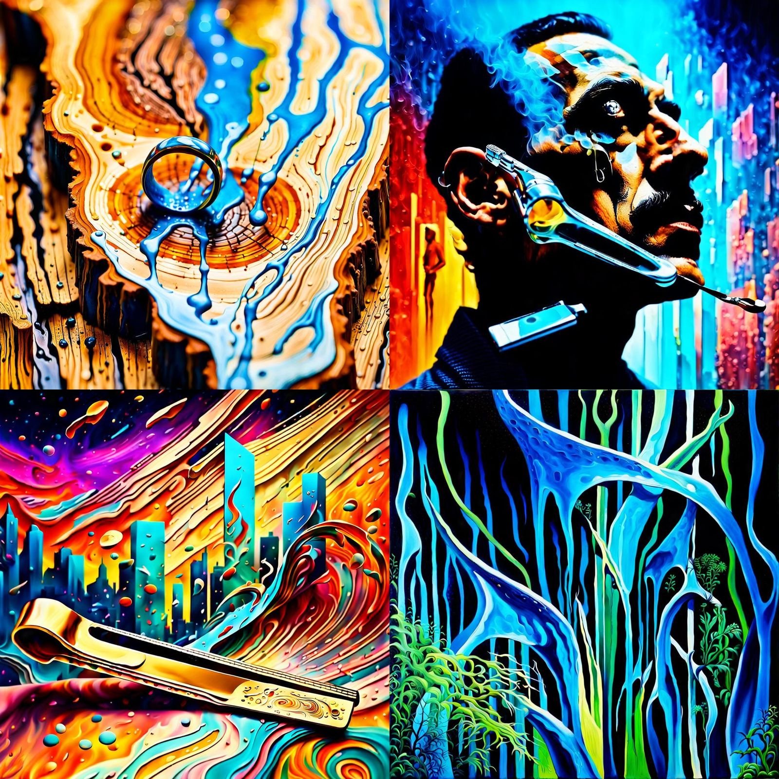 Surreal Acrylic Painting: Occam's Razor Concept