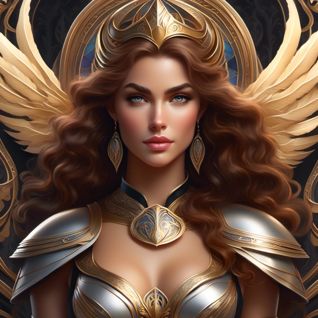 Detailed Portrait of Middle Eastern Woman in Nouveau Style