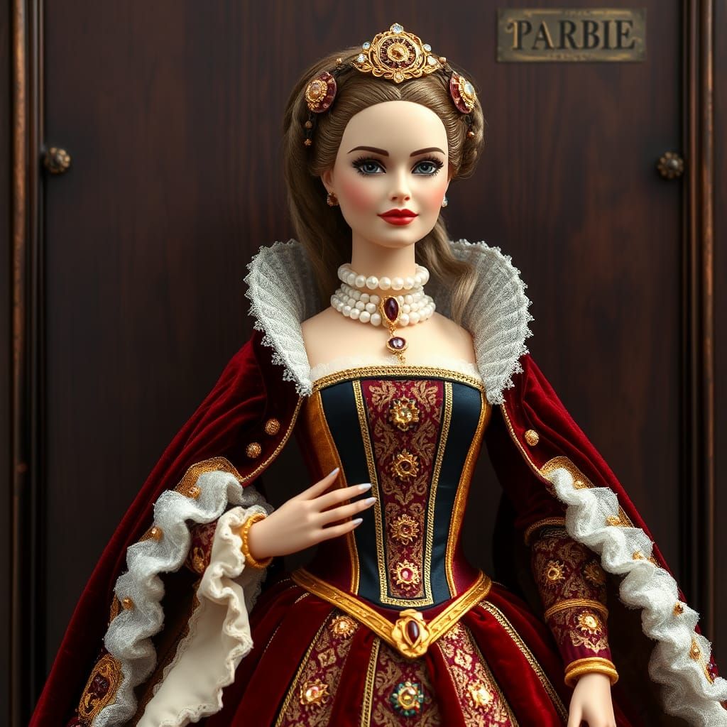 Barbie as Elizabeth I in Renaissance Portrait