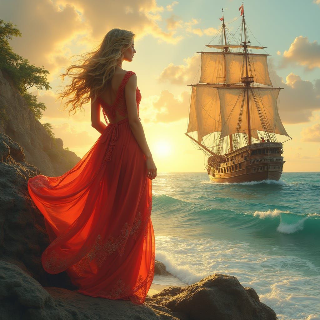 Island Princess Warrior in Sunset Glow