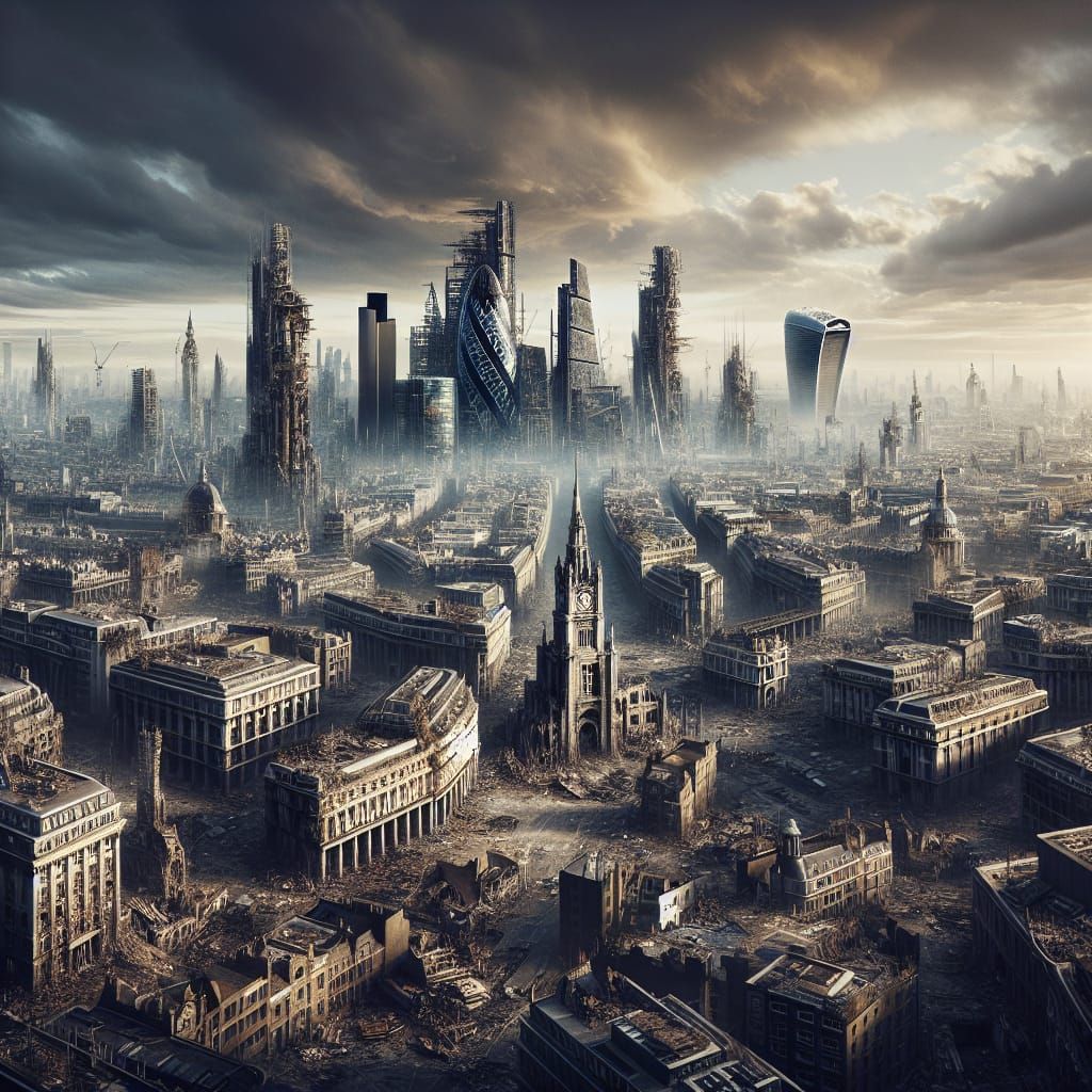 Post-Apocalyptic London in High Science Fiction Style