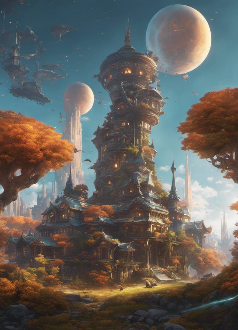 Fantastic Sci-Fi Houses in Cyberpunk Style