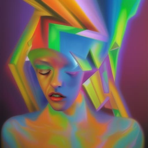 Hyperrealistic Surreal Dream in Electric Colors