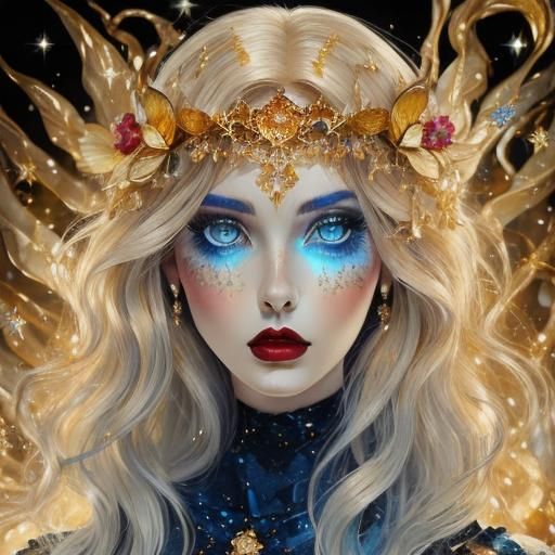 Glamorous Portrait of a Girl with Butterfly Crown