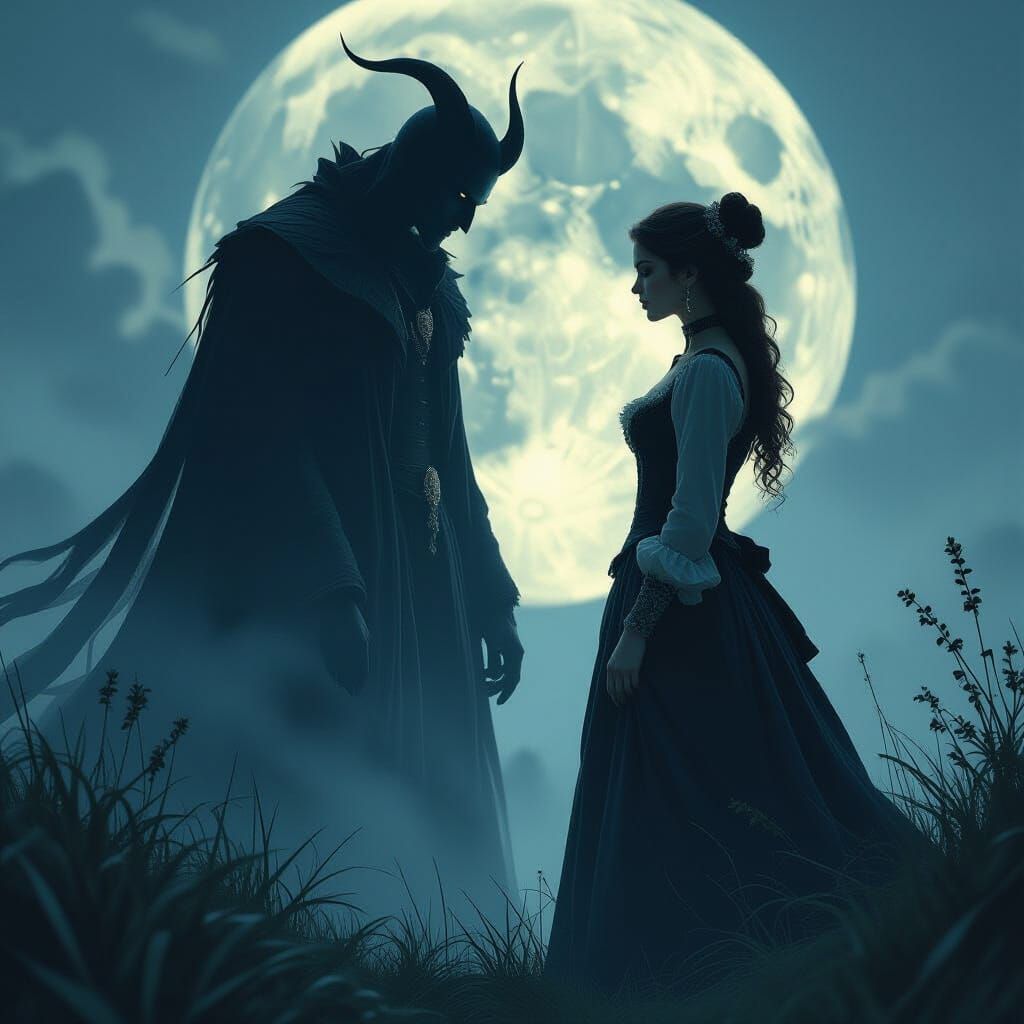 Ethereal Immortal Silhouette in Digital Art Style