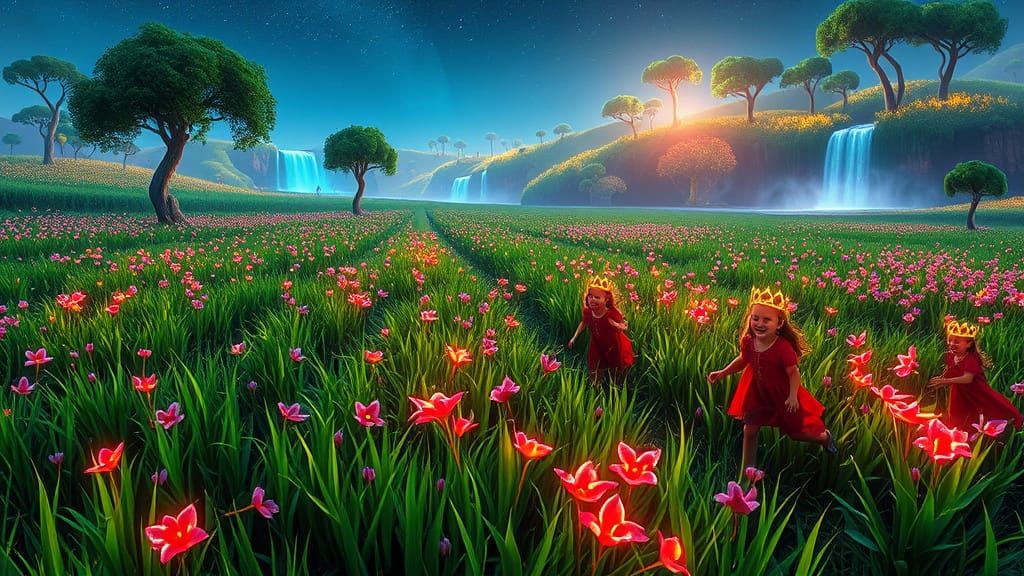 Surreal Emerald Dreamscape Radiates Wonder and Magic