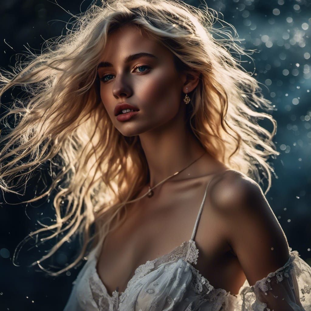 Beautiful Woman in Gypsy Style with Stars