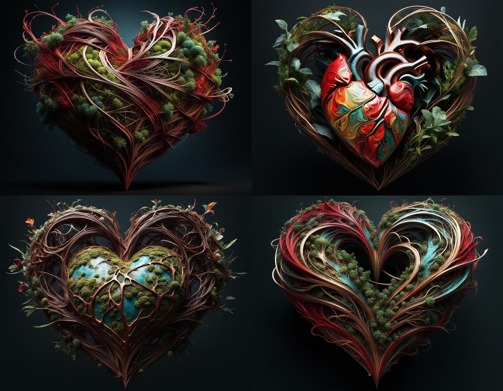 Intricate Map to the Heart: Hyperrealistic Maximalist Art