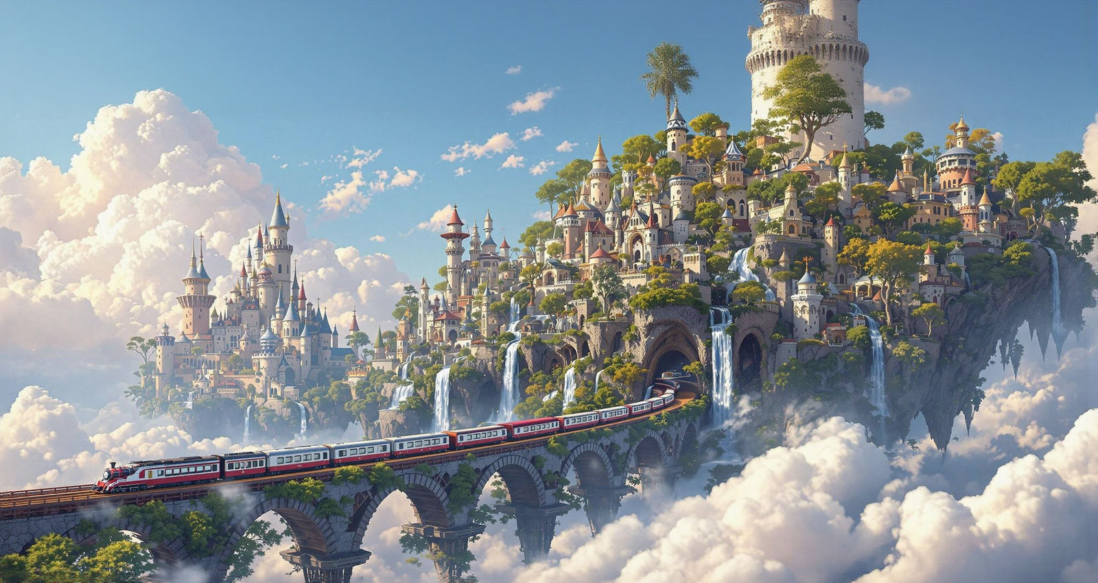 Ethereal Realms: Colossal Giants Bearing a Wonderlands Kingd...