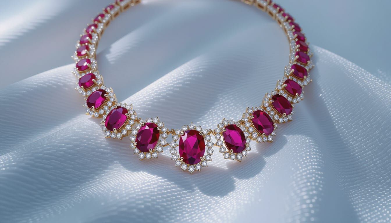 Regal Ruby and Diamond Necklace Photography