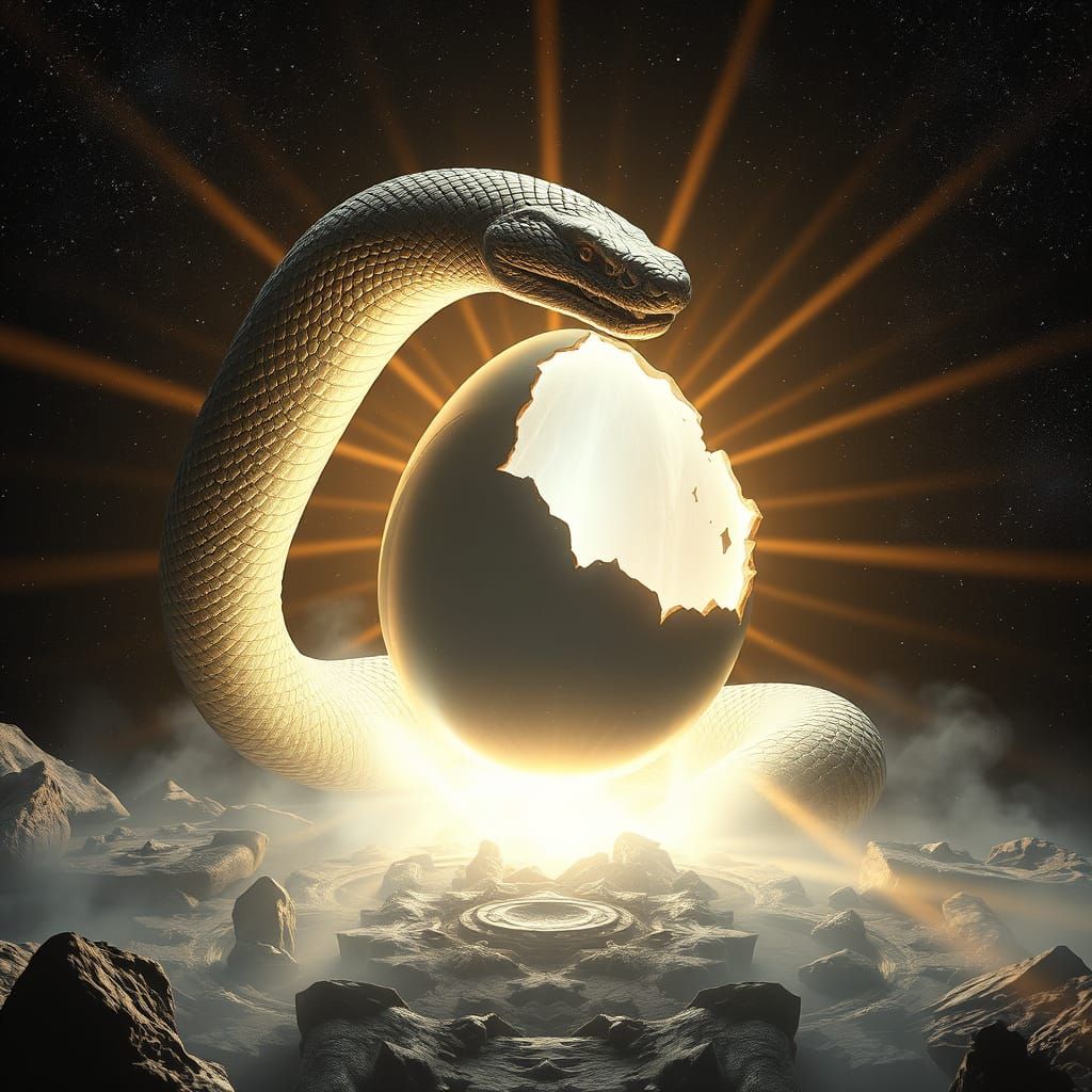 Celestial Humpty Dumpty Shattered Amidst Cosmic Vortex