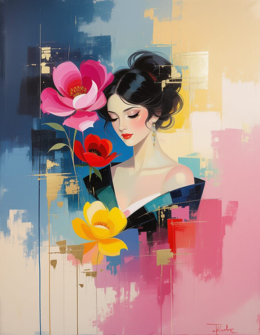 Modern Impressionistic Painting with Radiant Colors